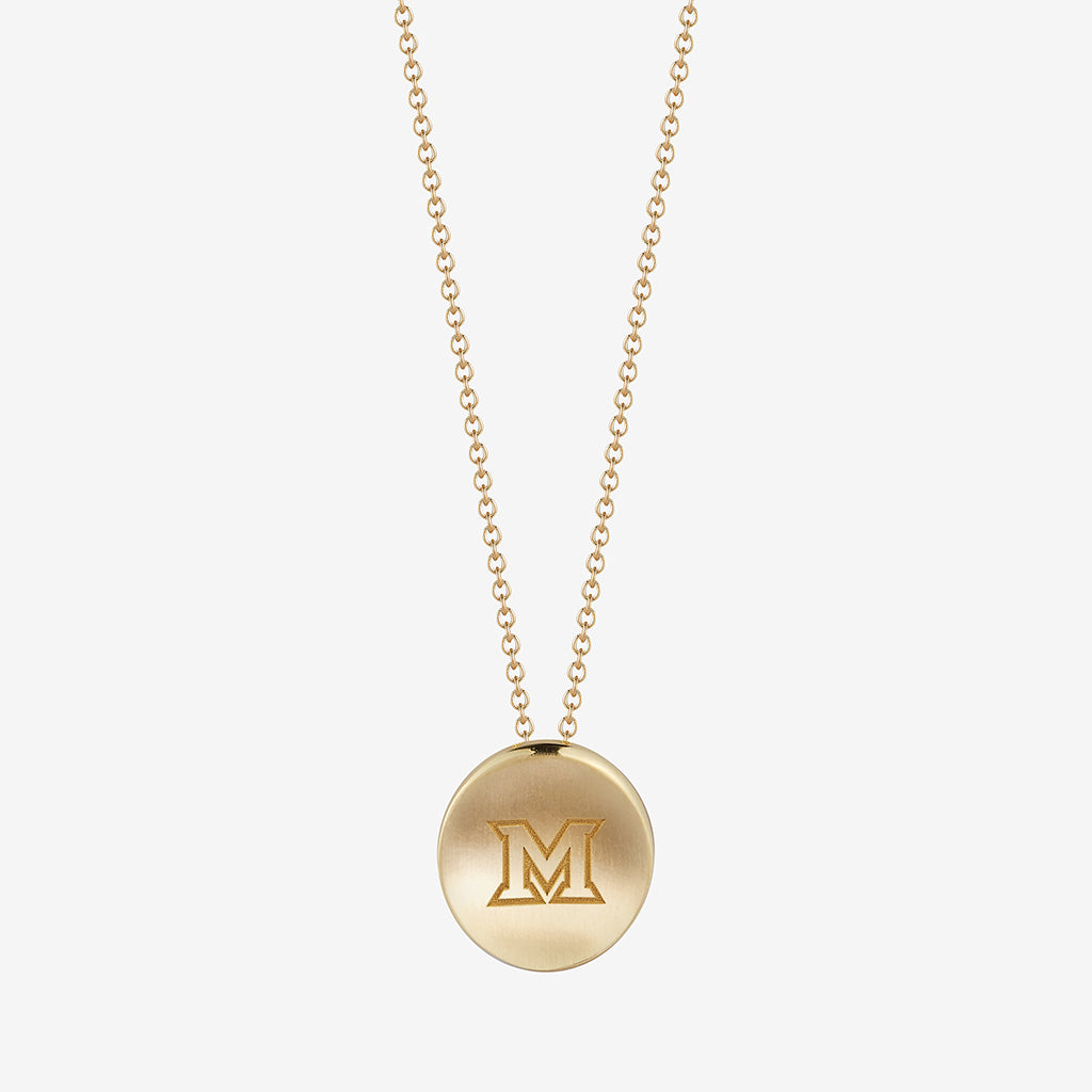 RCM10969-18 14K Gold Block Letter Initial M Necklace | Royal Chain Group